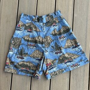 Vintage Twickers cotton rafting novelty high rise pleated shorts size 8
